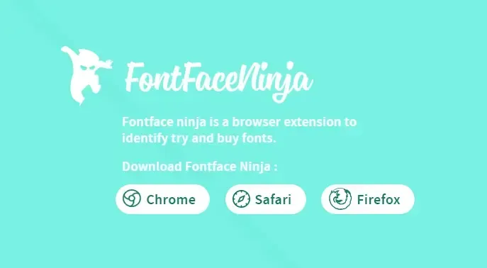 舊版 Fontface Ninja 官網底部的各瀏覽器安裝連結（2019 年）
