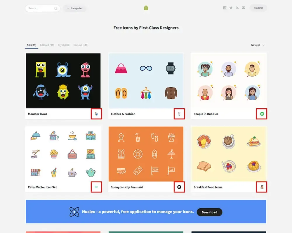 IconStore 免費圖示下載：設計師繪製、可商用的圖示素材網站